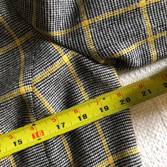Kasper Yellow Windowpane Plaid Open Front Blazer Jacket 6 Medium Longline Career - Picture 11 of 12